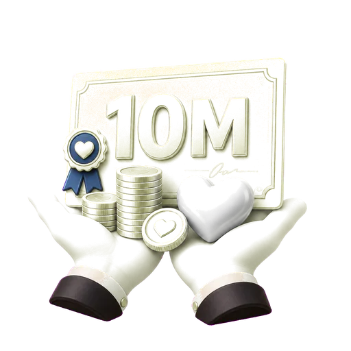 3D ten million dollar charity donation icon