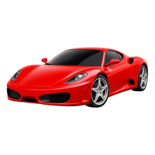 3D Ferrari sports car icon with estimated US market price
