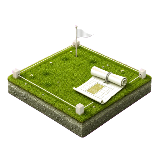 3D land parcel icon with estimated market price