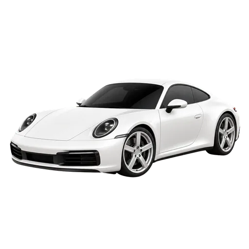 3D Porsche sports car icon with estimated US market price