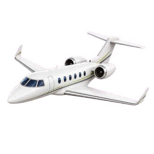 3D private jet icon with estimated market price
