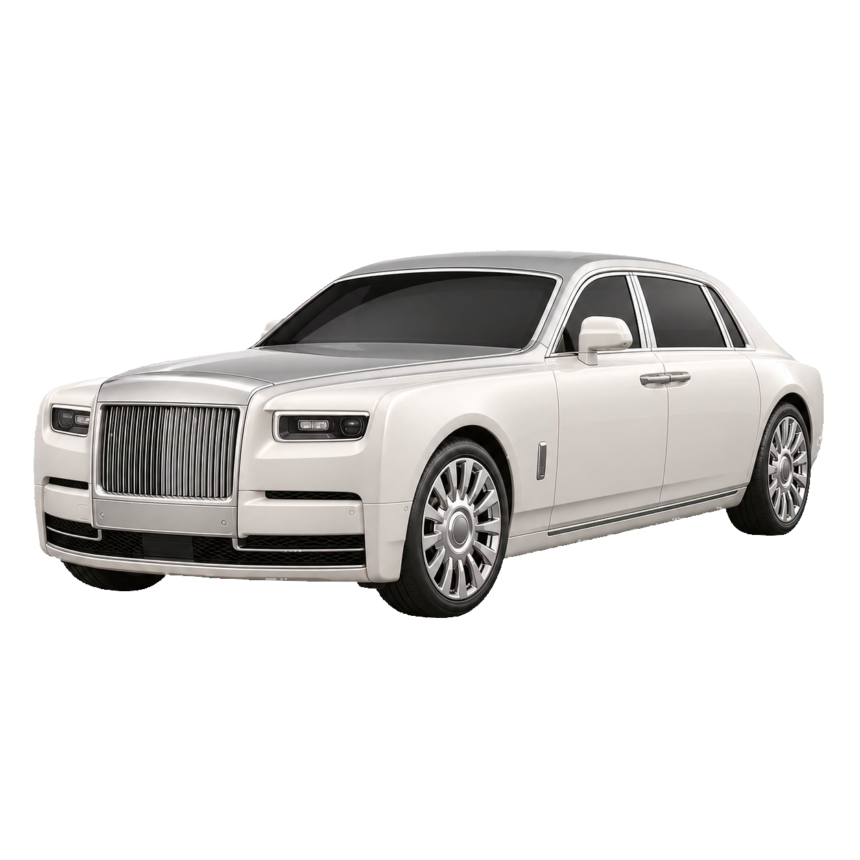 3D Rolls-Royce Phantom luxury sedan icon with estimated 2026 US market price