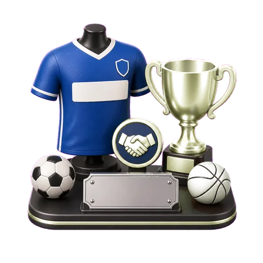 3D sports team sponsorship icon with estimated market price