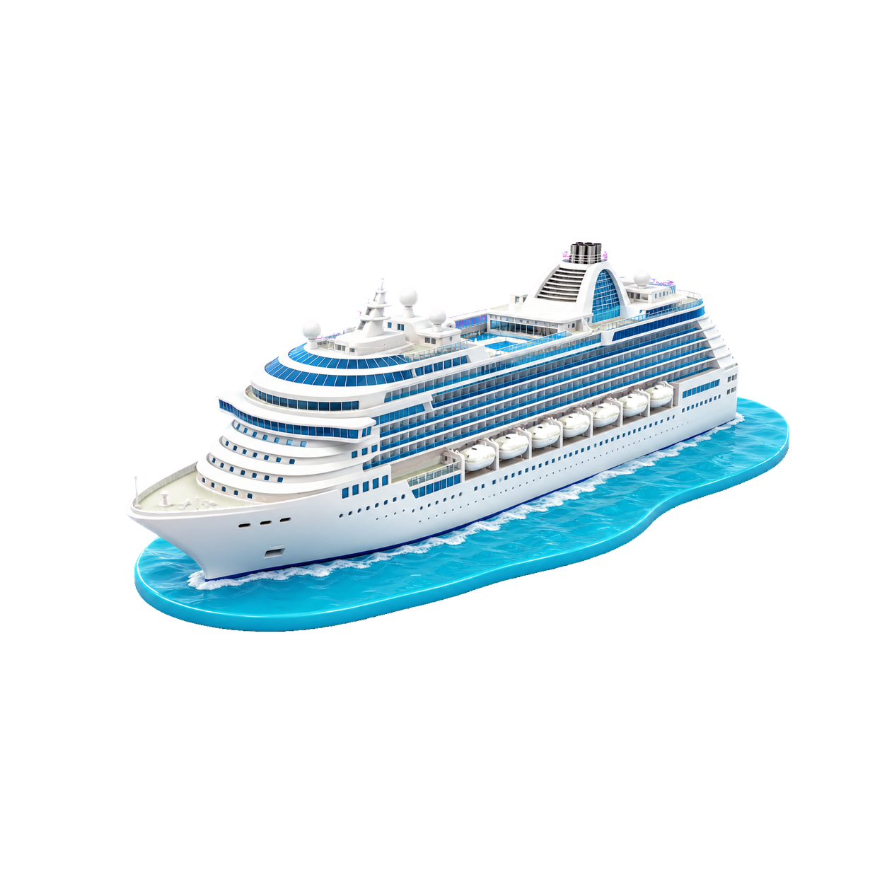 3D mega cruise ship icon with estimated modern construction cost